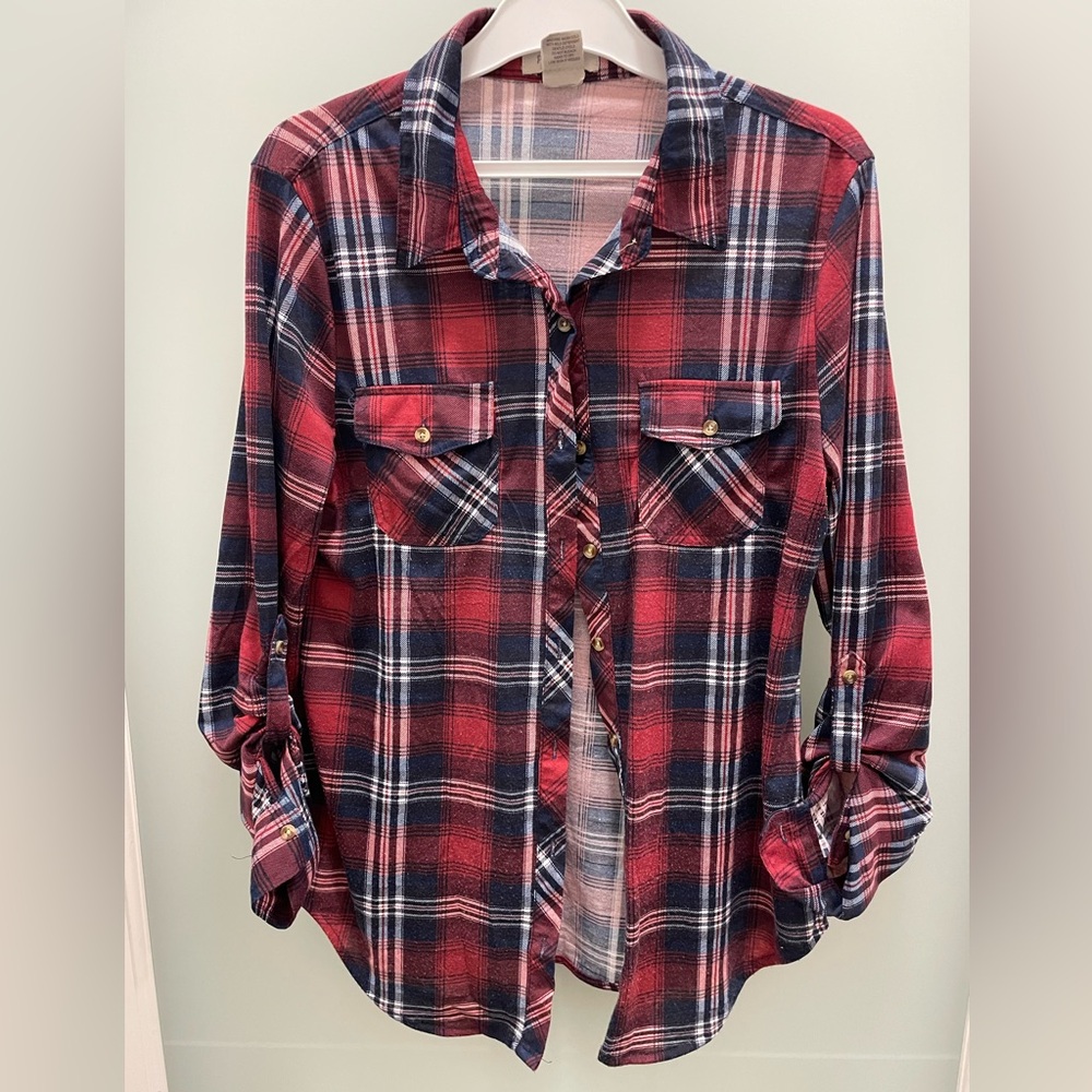 Passport Red and Blue Medium Plaid Shirt